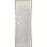 Дверь стеклянная HARVIA 7х19 коробка ольха, стекло сатин D71905L